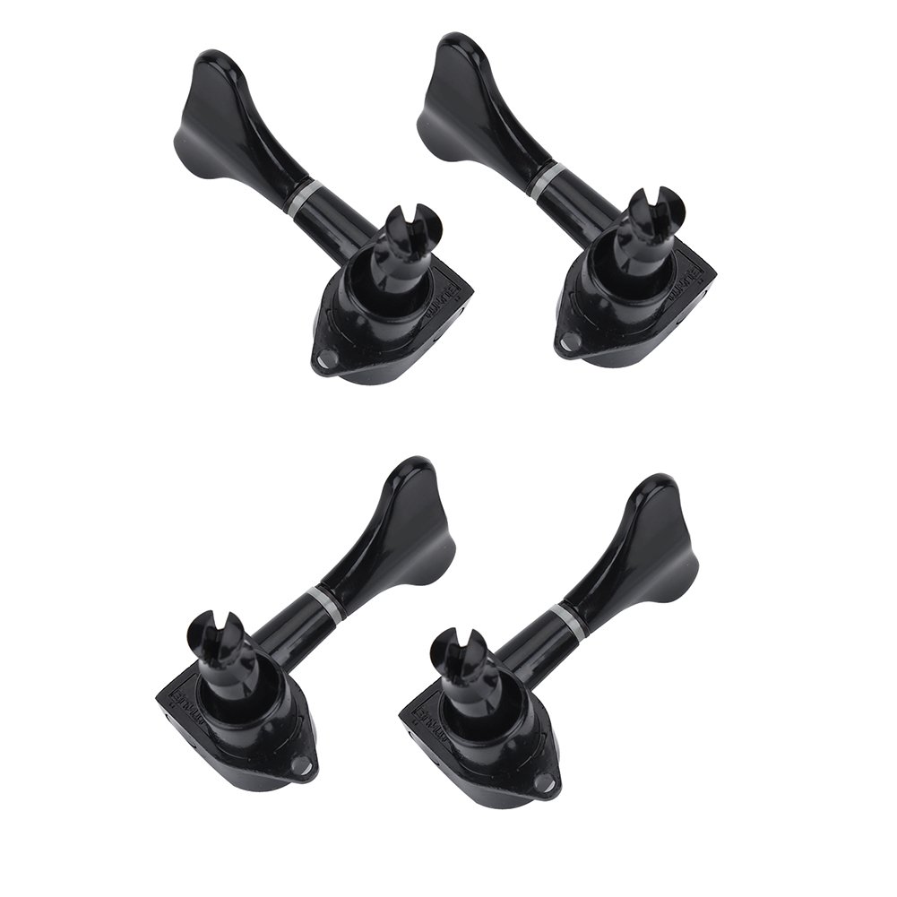 Dilwe Bass Tuning Peg, 2L 2R Black Closed Head Head Machine Machine Accordatori per corde Tuning Pegs Compatibile con Basso Elettrico