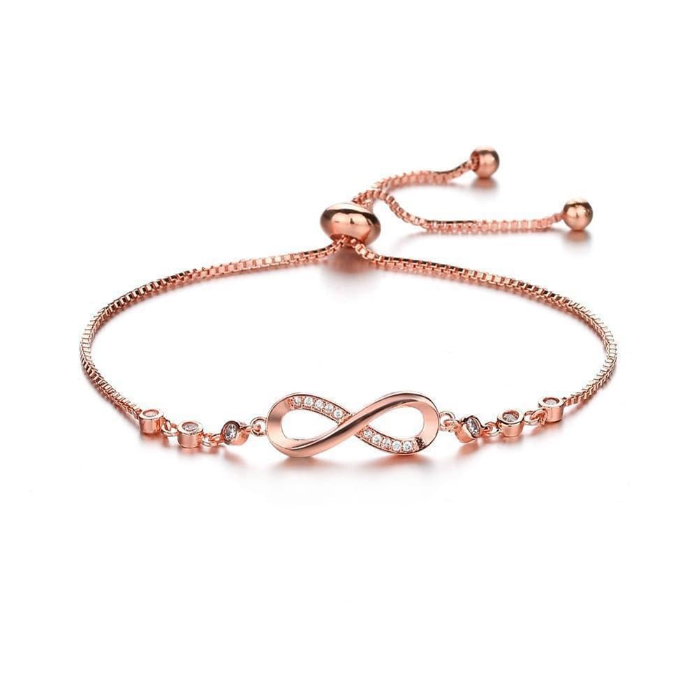 Shining Diva Fashion Endless Love Crystal Infinity Bracelet for Women CZ Diamonds Latest Stylish Adjustable Charm Tennis Bracelet for Girls