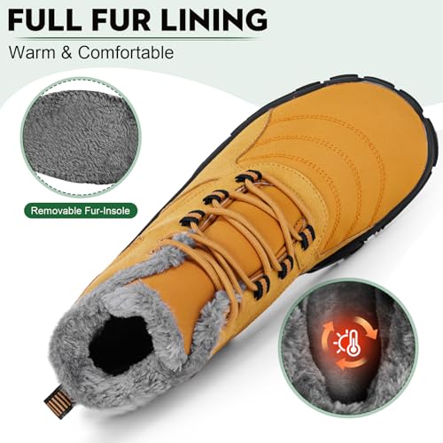 Image of Hike Footwear Barefoot Shoes Mens Womens, Winter Wide Toe Barefoot Hiking Shoes Boots, Non-Slip Waterproof Outdoor Running Boots Sneakers for Women Men