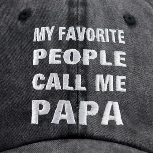 Image of My Favorite People Call Me Papa Hat, Dad Hats for Men, Adjustable Daddy Cotton Birthday Embroidered Baseball Cap