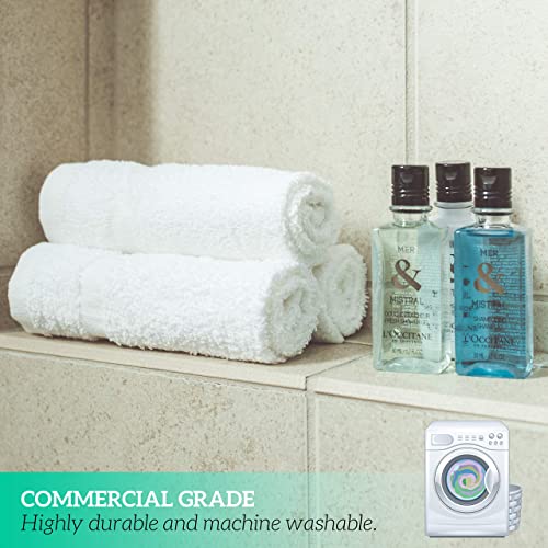 Image of GREEN LIFESTYLE Bulk Washcloths 12x12 60 Pack - Face Towel, Wash Clothes for Body and Face - 100% Pure Cotton Wash Cloths for Your Body (White)