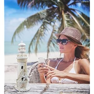 Puzzled White Wooden Lighthouse Nautical Decor Puzzled White Wooden Lighthouse Nautical Decor