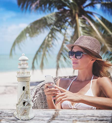 Puzzled-White-Wooden-Lighthouse-Nautical-Decor Puzzled White Wooden Lighthouse Nautical Decor