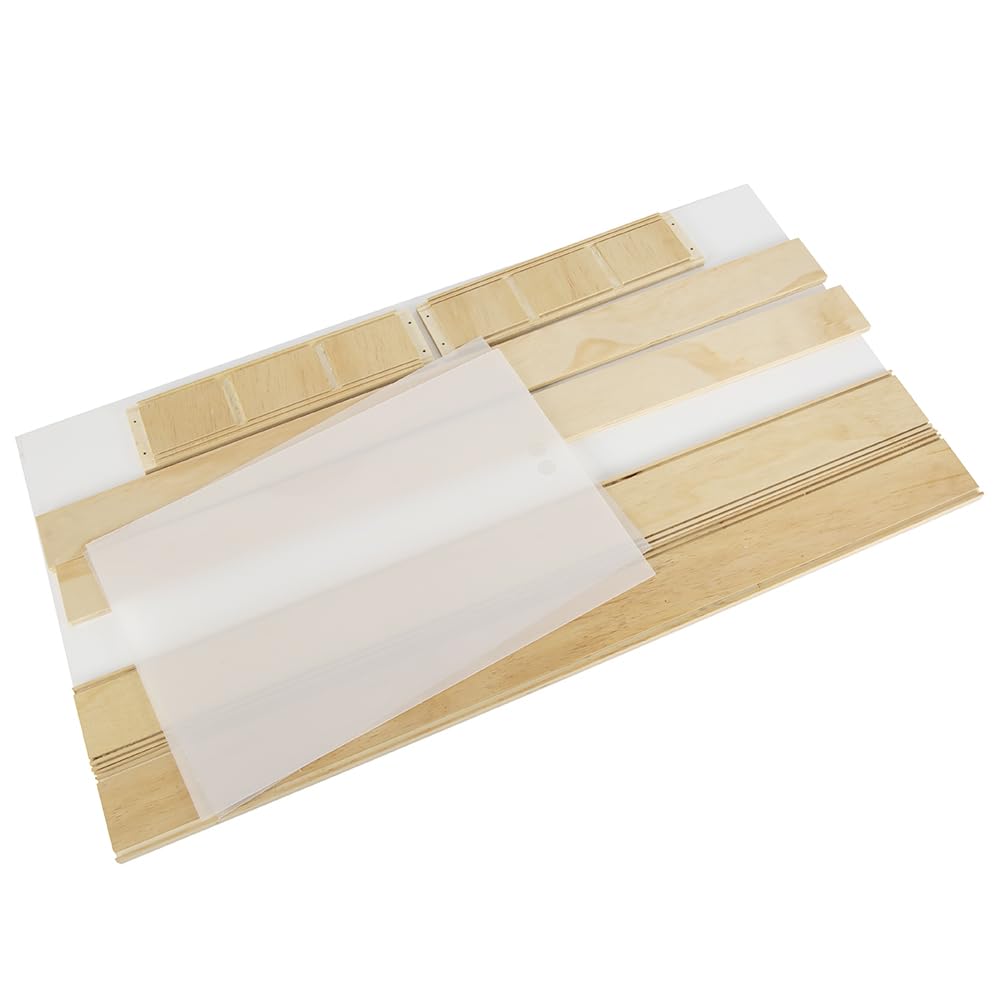 Generisch 3-stöckiger Wandschrank aus Acryl mit Tür, 90 x 30 x 8,5 cm, Glasvitrine für Sammlerstücke, durchsichtiges Hängeregal für Modelle und Autos, MDF mit Holzmaserung