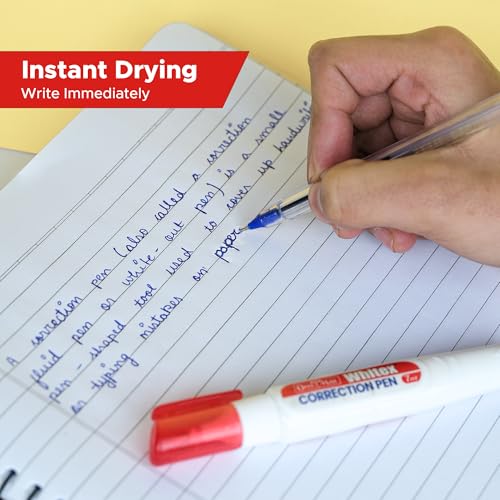 Image of Soni Officemate Correction Pen 7ml| Pack of 10 | Instant Drying, Precise & Choke-Free | Transparent Cap & Easy Application | For Office, School & Home