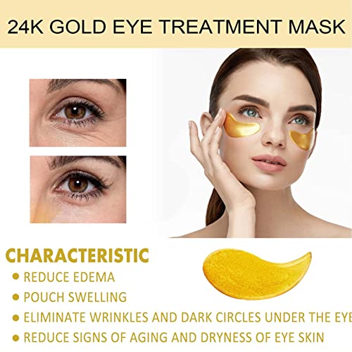 Patch de olho de ouro,Olhos Patches para Olheiras Olheiras Inchaço com Colágeno - Tapa-olho para cui