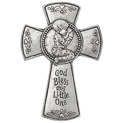 Wall Cross-Boy-God Bless This Little One-Statesmet