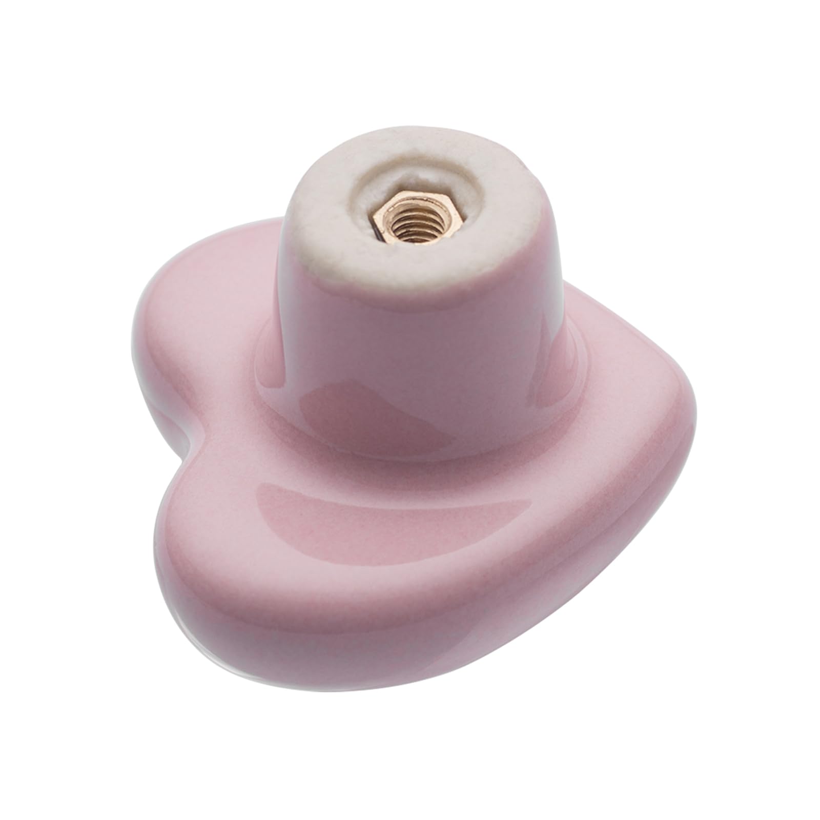 NAKUPENDA 6Pcs Manopole per Mobili Pomelli per Cassetti in Ceramica a Forma di Cuore Pomello in Ceramica per Cassetto Cameretta Maniglie Delle Porte Armadi (Rosa Chiaro)