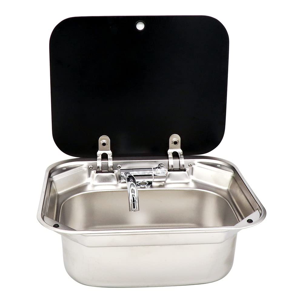 Buy DALUOBO Single Bowl RV Hand Wash Basin Sink with Lid for Fit for