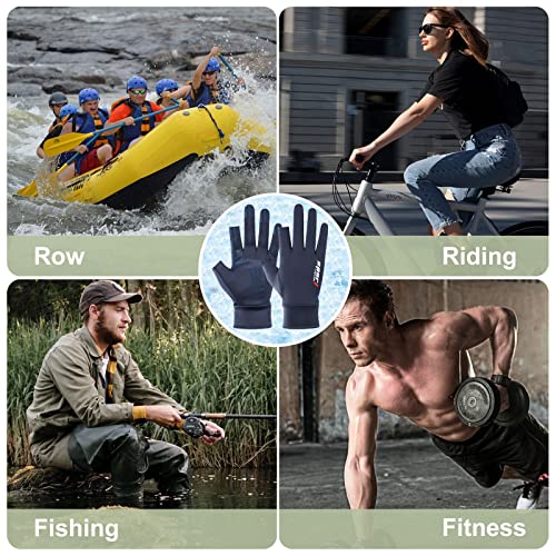 Brlibese Fishing Gloves Men Women Uv Protection Driving Gloves Upf50+ Sun Hiking Anti-Slip Touch Screen Gloves For Kayaking, Bike, Paddling, Driving, Canoeing, Rowing (Blue) #TOP6
