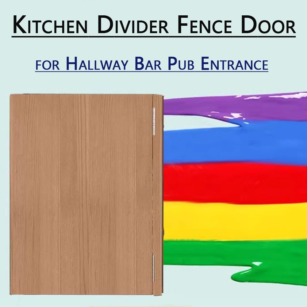 Porta a Battente in Legno di Pino per Saloon, Include Cerniere, Porte Singole a Metà per Cucina, Negozio, Ingresso, Divisorio, Pub(W90xH90cm(36x36in))