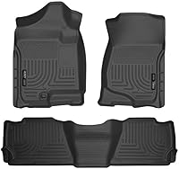 Husky Liners Weatherbeater Floor Mats for 2007-2014 Chevy Suburban 1500, GMC Yukon XL 1500 - Front & 2nd Row Black 3pc Custom Fit