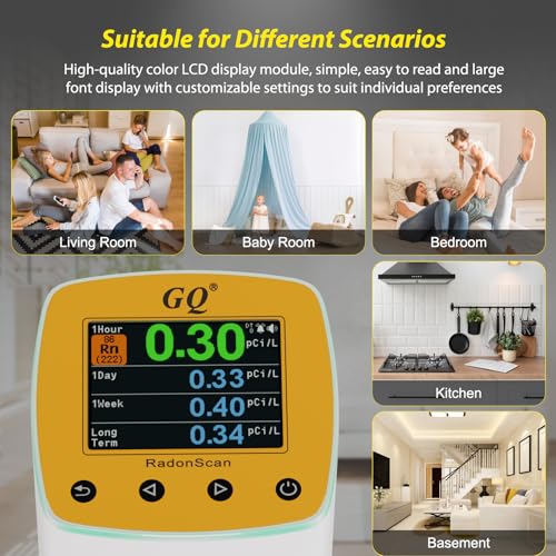 GQ Radon Detector New V2.0 Radonscan Home Radon Monitor Alpha Radiative Gas Radiation USA Product Large Color Display Short and Long Term continuously Monitor Accurate Fast Sensitive Data Saving by GQ - Image 5
