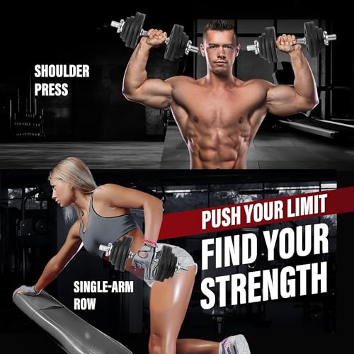 Image of Yes4All Old School Adjustable Dumbbell Set with Weight Plates, Star Lock Collars /Connector, 40lbs to 200lbs Adjustable Weight Plates Set