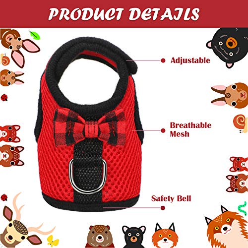 3 Pieces Guinea Pig Harness and Leash Soft Mesh Small Pet Harness with Bowknot Bell, No Pulling Comfort Padded Vest for… - Image 7