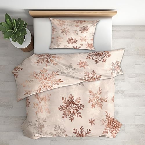 Generisch Bettwäsche 220x240 Winter Schneeflocke - Schlafzimmer Deko...
