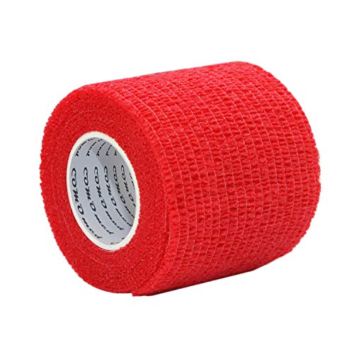 COMOmed Cohesive Bandages Elastic Bandage Ankle Non-Woven 5cm x 4.5m 12 Rolls Red… - Image 3