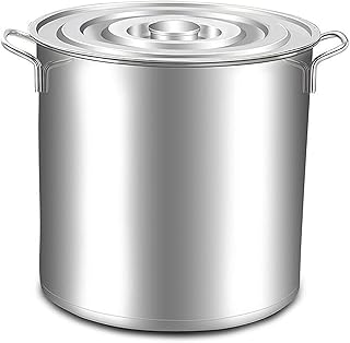 Garnek ze stali nierdzewnej z pokrywą, garnek ze stali nierdzewnej z zabezpieczeniem indukcyjnym, garnek do gotowania zupy z gulaszem do przechowywania i ogrzewania (rozmiar: 35 * 60 cm (54 l))