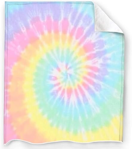 Miniatura 2 de Manta de teñido anudado de arcoíris, manta de forro polar suave, manta de felpa con peso para sofá, regalos de arco iris para niños, niñas, niños y