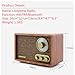 LoopTone AM FM Classic Retro Radio with Bluetooth Speaker,Vintage Wood Table Radio with Treble Bass Control for Kitchen Living Room with Rotary Knob Brown