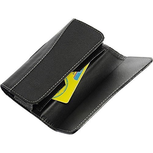 Aiscell Wallet Case Pouch For Galaxy A54, S23 Ultra, S23+,A53,S22 Ultra,S22+,S21 Ultra, A13,A71,A42,A52 Black Leather Case Holster With Cloth (Fits Slim Cover On) #TOP5