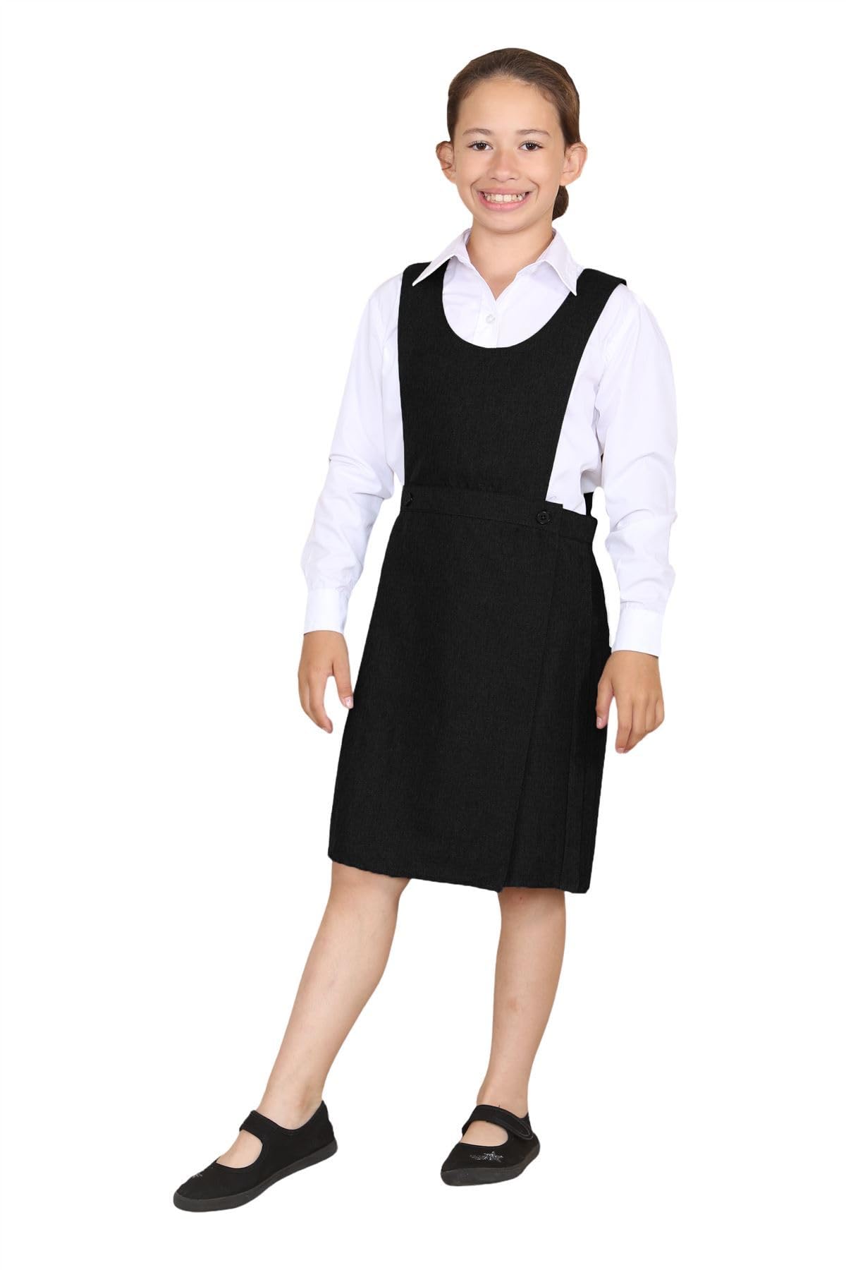 Vestido de uniforme escolar sin mangas plisado para niñas