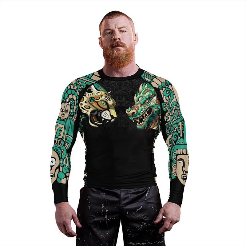Aztec Rash Guard Shirt Long Sleeves Baselayer Performance Fit Compression MMA BJJ Jiu-Jitsu Workout Rash Guard4