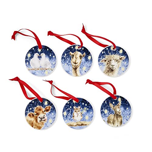 Royal Worcester Wrendale Designs Nativity Tree Decorations Set of 6