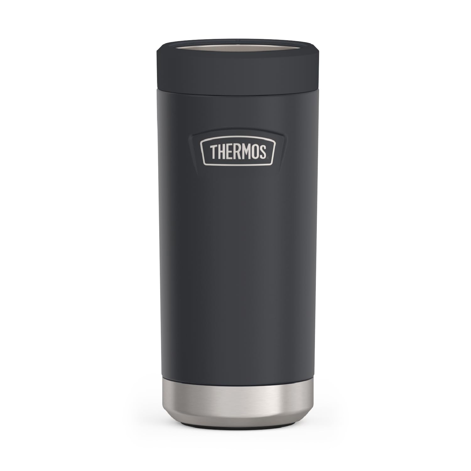 THERMOS ICON SERIES, Slim Beverage Can Insulator - 12 Ounce, Granite - Vacuum Insulated Stainless Steel