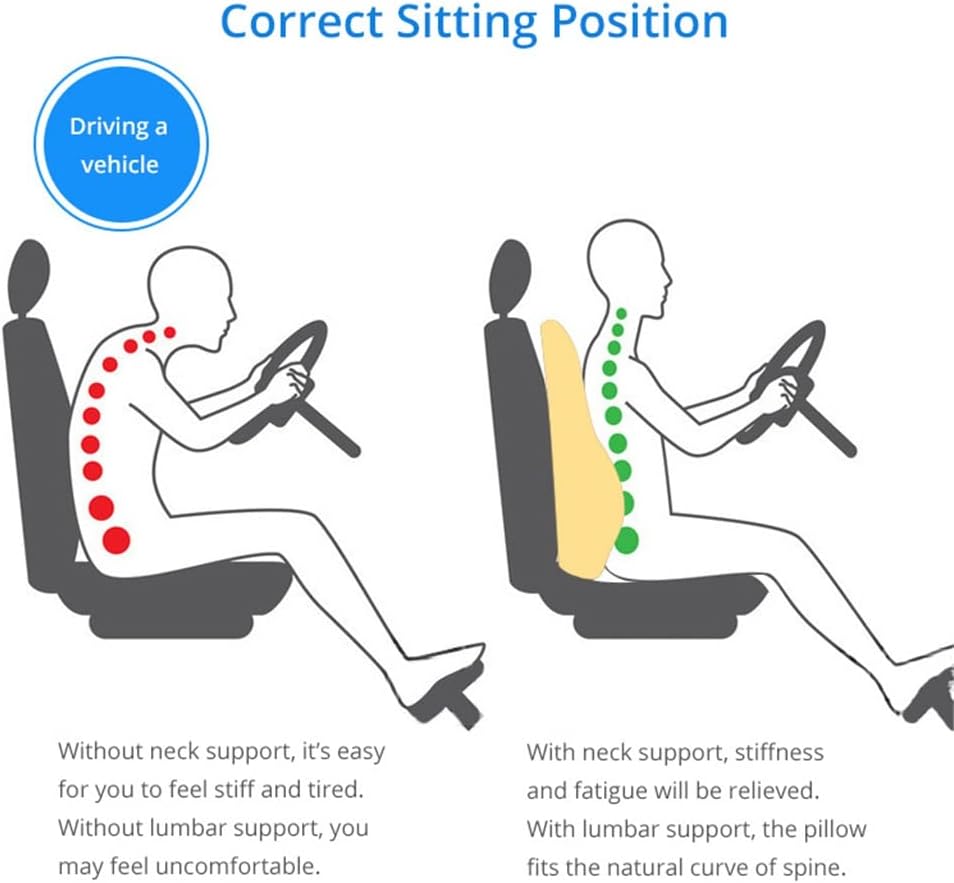 Lumbar Support Pillow; Memory Foam Chair Cushion Supports Lower Back Accessories car Pillow Memory Foam Pillow