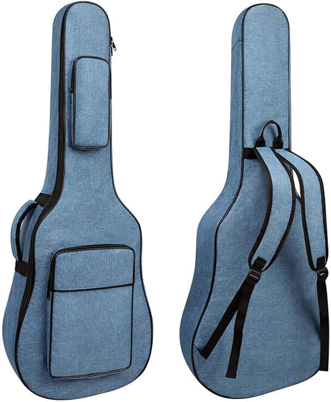 All Brands Heavy Padded & Waterproof Guitar Bags Cover - Double Pockets (Grey)