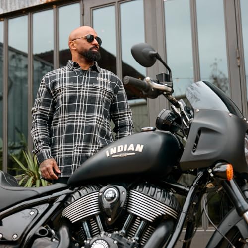 Indian Motorcycle Men's San Antonio Plaid Shirt, Black4