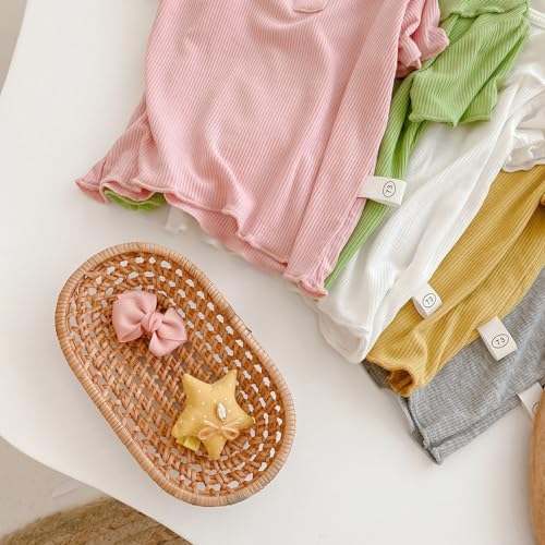 Girls Casual Short-Sleeve T-Shirt Toddler Baby Girls Lapel Button Tops Summer Solid Color Rib Loose Tees2