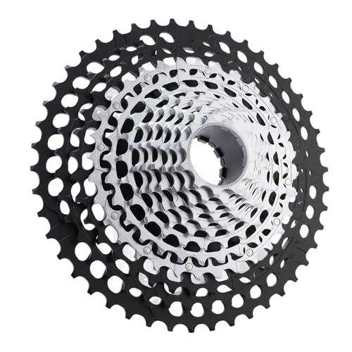 Cassette de Bicicleta, Acero de Aleación de Aluminio CNC 12 Cassette de Velocidad para Ciclismo (Plata Pintada de Negro)
