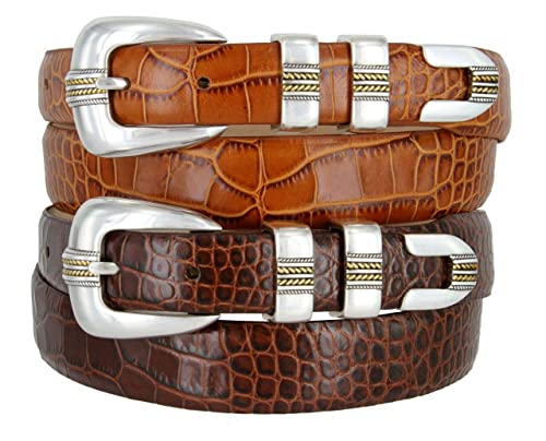 S5710 Norris-Genuine Full-Grain Cowhide Leather Golf Dress Belt 1-1/8"(30mm) taper down to 1"(25mm) wide2