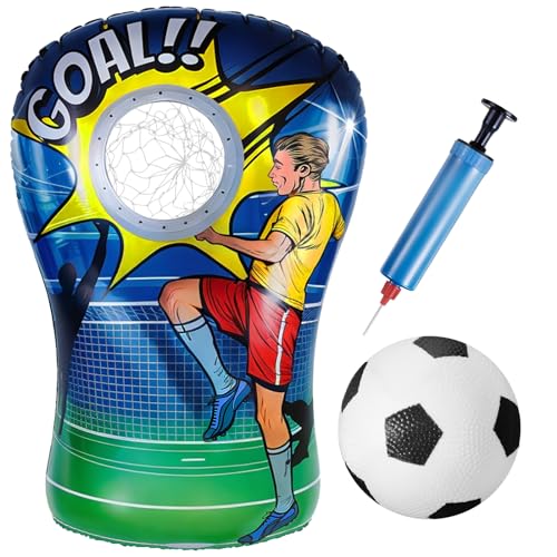 Vercanmonth YUM-VERCANMONTH-0376 Inflatable Soccer Toss Target Set Soccer Challenge Outdoor Soccer Games Backyard Toss Soccer Goal Game cover