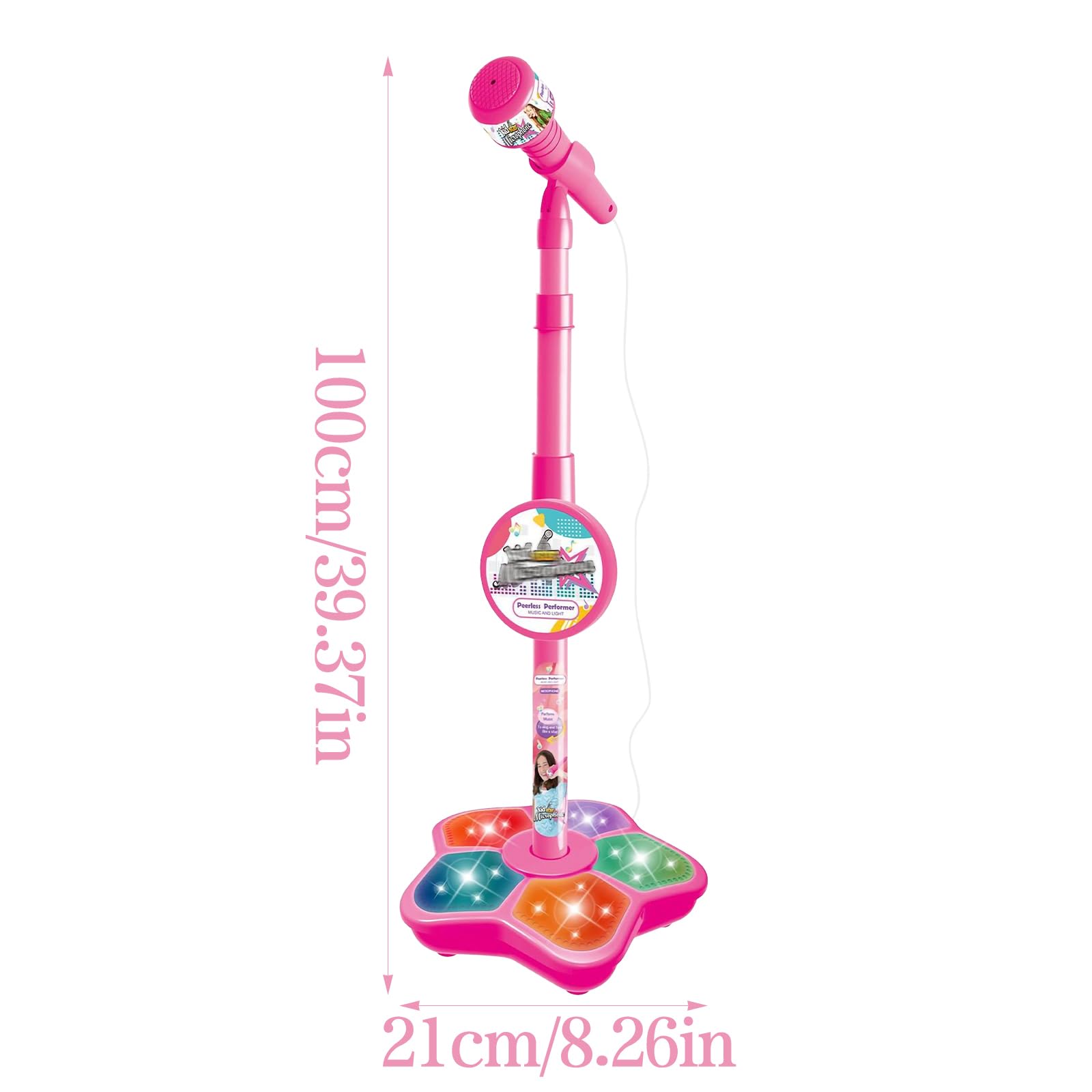 Support de microphone avec trépied, machine de karaoké, microphone réglable avec trépied, pour les fêtes et les loisirs, cadeau de Noël