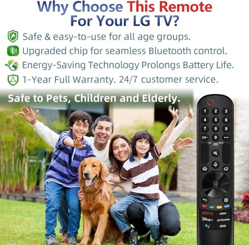 Image of Replacement for LG TV Remote, for All 2019-2025 LG Remote Control for Smart TVs with Voice and Pointer Function, for LG Magic Remote. 1-Year Warranty.