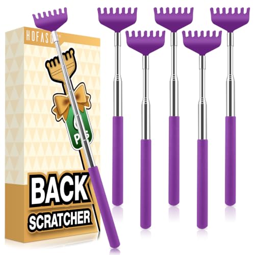 Image of HOFASON Back Scratcher 6 Pack, Stocking Stuffers for Men Adults Women Teens | Christmas Small Bulk Gifts for Men Women Teens, White Elephant Gag Birthday Gifts, Party Favors Prizes for Adults (Purple)