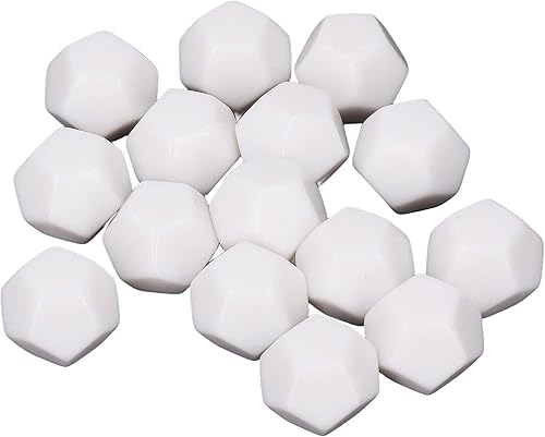 30 dados blancos D12 en blanco, cubos de 0.9 in, kit de dados poliédricos para educación de entretenimiento