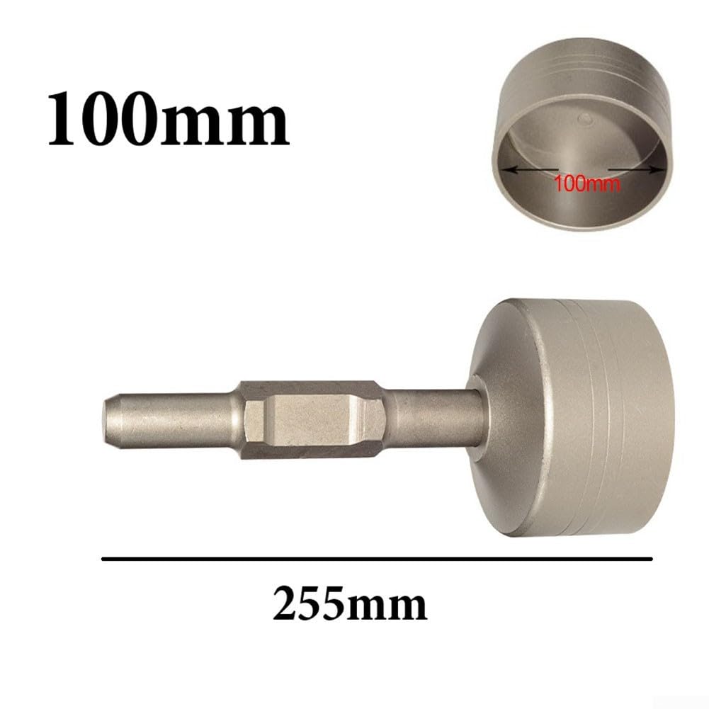 Gdfnmogo 65-A-Schaft, Bodenstab-Treiber, legierter Stahl, Rammhammer-Aufsatz für Bohrmaschinen, langer T-Pfosten und Zaunpfosten, kompatibel mit elektrischen (100 mm)