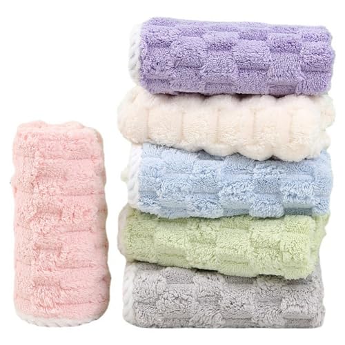 Joygoodta Toallas de Mano de 6 Piezas con bucles Colgantes 12x12 Absorbente Suave pequeña Colgando Toallas de Mano de colección para el baño de la Cocina del hogar niños Adultos