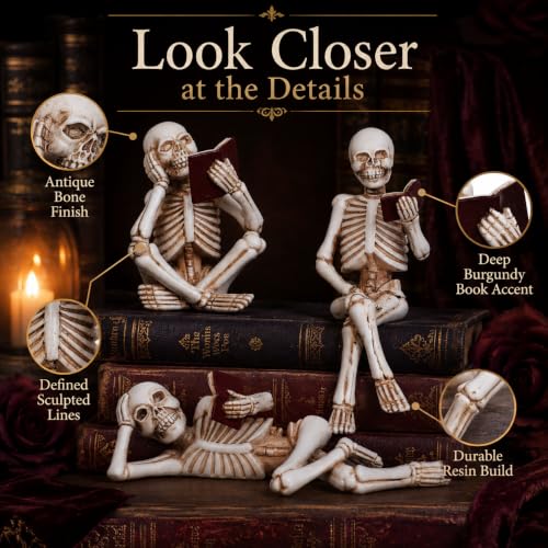 Set de 3 Figuras Decorativas Halloween de Esqueletos de Resina miniatura 5