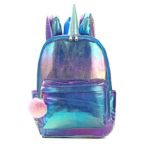Mochila Unicornio  Reflexión holográfica  PU        Bolso Escolar  Informal  de Gran
