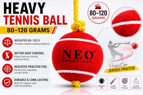 Image of Cricket Tennis Ball | Heavy Duty Rubber Ball for Practice & Matches | High Bounce, Durable & Long Lasting | Ideal for Street, Turf & Outdoor Cricket (Pack of 2)