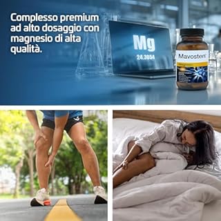 Mavosten® Magnesio [60 capsula] – complesso premium ad alto dosaggio con magnesio bisglicinato | elevata biodisponibilità | testato in laboratorio | vegano | dallo specialista del sistema nervoso
