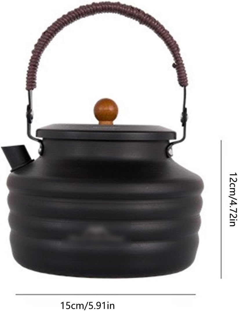 Outdoor Kettle 1.4L Camping Kettle Tea Pot Outdoor Hiking, Portable Ultra-Light Coffee with Folding Handle, for Stove Top, Picnic and Traveling