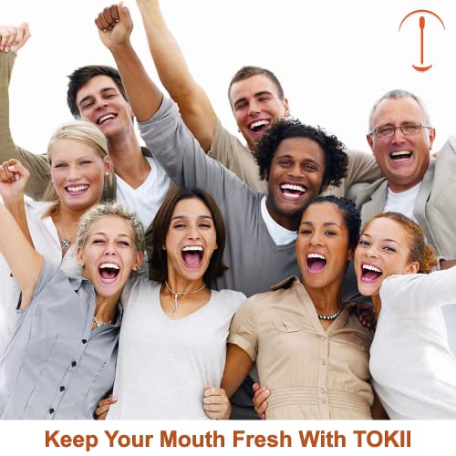 Tokii Toothbrush With Soft Bamboo Charcoal Bristles & Sliding Tongue Scraper Reduces Bad Breath | Improves Taste Buds | Waterproof Travel Pouch | Hygienic Holder | Color- Black & White #TOP5