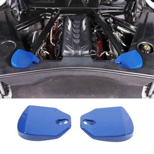Image of TOYCIDFG Engine Bay Shock Protection Panel Cover Trim Compatible with Chevrolet C8 Corvette 2020-2025 Absorbing Tower Cover Caps (Blue)