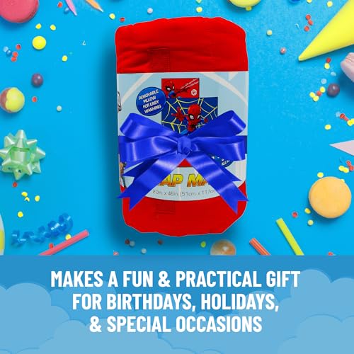 jay franco kids nap mat with embedded pillow amp blanket  soft 4634x2034 microfiber sleeping bag with name tag amp handle for school travel sleepover